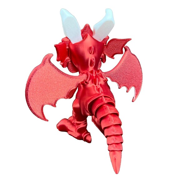 3D Printed Red Dragon Articulated (Head, Wings, Jaw, Arms, Legs, and Tail Moves) - Picture 5 of 12